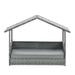 Tucker Murphy Pet™ Dog Bed, Pet Bed, Seasonal PE Wicker Pet Furniture, Dog Bed w/ Canopy Polyester in Gray | 28.74 H x 38.5 W x 27.24 D in | Wayfair