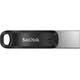 SANDISK iXpand USB 3.0 & Lightning Dual Memory Stick - 128 GB, Black, Silver/Grey,Black