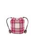 Checkered Drawstring Bucket Bag