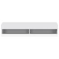 Meuble TV LED en blanc avec éclairage LED avec rangement