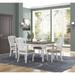 Roundhill Furniture Ebret Farmhouse 5-Piece Distressed Dining Set, Brown and White
