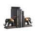 Danya B. Ornate Elephants Polyresin Bronze Patina Finish Bookend Set of 2