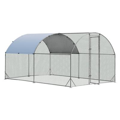 Metal Chicken Coop Outdoor Galvanized Dome Cage with Cover