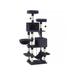 Cat Tree, 66.1-Inch Large Cat Tower with 13 Scratching Posts, 2 Perches, 2 Caves, Basket, Hammock, Pompoms