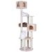 Real Wood Premium Scots Pine 85-Inch Cat Tree with Five Levels, Two Condos - Natural Beige