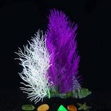 LPFLASAT Fish Tank Decorations Aquarium Decorations Fish Tank Aquarium Decor Fish Tank Decor Aquarium Accessories Turtle Tank Fish Tank Glow Plants Aquarium Ornament 1 Pieces (Big-Purple)