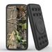 INFUZE Qi Wireless Portable Charger for iPhone 15 Pro Max External Battery (12000 mAh 18W Power Delivery USB-C/USB-A Quick Charge 3.0 Ports Suction Cups) - Hunting Camo Leaves