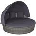 Anself 4 Piece Patio Set with Cushions Poly Rattan Gray