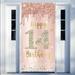 14th Birthday Door Banner Decorations for Girls Pink Rose Gold Happy 14th Birthday Door Cover Backd