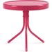 Efurden Outdoor Side Table Weather Resistant Retro Metal End Table for Lawn Garden Balcony Pink