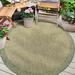 Well Woven Medusa Odin Solid Striped Green 5 3 Round Indoor/Outdoor Flat-Weave Rug