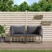 Dcenta Sectional Corner Sofas with Cushions 2 pcs Poly Rattan