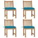 Htovila Patio Chairs 4 pcs with Cushions Solid Teak Wood