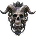 Horned Skull Hanging Door Knocker-Heavy Duty Gothic Doorknocker-Perfect Decorat