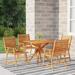 Dcenta 5 Piece Patio Dining Set Acacia Wood Table and 4 Chairs Slatted Outdoor Dining Set for Garden Lawn Courtyard Balcony