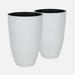 WORTH 21 inch Planters for Indoor Plants White Planters Outdoor Set of 2 Plastic Round Planter Imitation Stone Finish Modern Planter Large Plant Pot Tree Pot