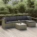 Aibecy 6 Piece Patio Set with Cushions Gray Poly Rattan