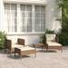 Anself 5 Piece Patio Set with Cushions Brown Poly Rattan