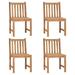 Andoer Patio Chairs 4 pcs Solid Teak Wood