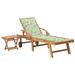 Andoer Sun Lounger with Table and Cushion Solid Teak Wood