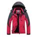Elainilye Fashion Women s Ski Winter Jacket Windbreaker Outdoor Cycling Warm Cotton Coat Plush And Thickened Windproof Jacket Hooded Coat