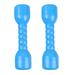 1 Pair of Plastic Dumbbells Ergonomic Children Morning Exercise Barbells Hand Bar for Kindergarten (Type B Blue Phonic)