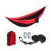 Camping Hammock - Portable Hammock Single or Double Hammock Camping Accessories for Outdoor Indoor w/ Tree Straps - Red+Black