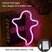 Ghost Neon Sign Halloween LED Neon Light Halloween Decoration Ghost Light Indoor Night with Battery or USB Powered for Party Bedroom Kids Room Living Room Birthday Wedding Pink