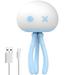 Eummy Jellyfish Baby Night Light with Flexible Tripod 3 Color Changing LED Table Light 1.5W DC5V 1200mAh USB Rechargeable Silicone Jellyfish Bedside Lamp for Living Room Bedroom