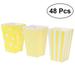 NUOLUX 48pcs Popcorn Carton Rugby Stripe Wave Dot Pattern Decorative Dinnerware for Birthday Parties / Baby Showers / Graduations (Yellow)