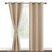 DWCN Blackout curtains for Bedroom with Tiebacks - Room Darkening Privacy Grommet Top Window Curtains for Living Room 42 x 84 inches Long Beige Set of 2
