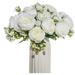 4 Bunches Artificial Flowers for Decoration Faux Rose Fake Bouquet Silk Arrangements Plastic Table Centerpiece for Vase Cake (Not Including Vase)