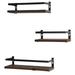 PHUNAYA Floating Shelves Rustic Wood Wall Mounted Shelf Practical Metal Fence Design - Ideal for Bed