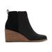 TOMS Women's Black Leather Suede Clare Boots, Size 5.5
