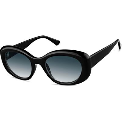 Zenni Women's Oval Rx Sunglasses Black Plastic Full Rim Frame