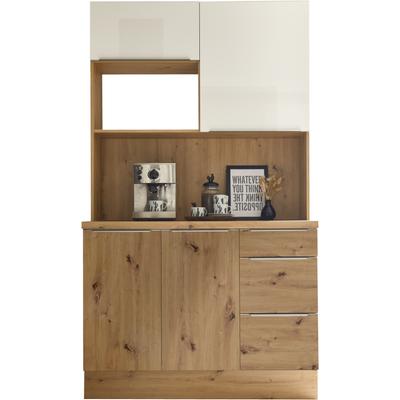 Buffet RESPEKTA "Safado aus der Serie Marleen", weiß (front: weiß hochglanz, artisan eiche, korpus, arbeitsplatte: artisan eiche), B:120cm H:211cm T:60cm, Schränke, Breite 120 cm, mit Soft-Close Image
