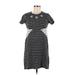 Zara W&B Collection Casual Dress - Shift Crew Neck Short sleeves: Black Dresses - Women's Size Medium