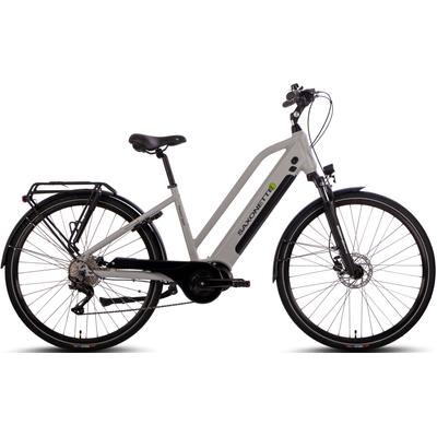 E-Bike SAXONETTE "Premium Sport (Trapez)" E-Bikes Gr. 45 cm, 28 Zoll (71,12 cm), silberfarben E-Bikes