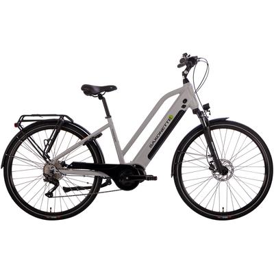 E-Bike SAXONETTE "Premium Sport (Trapez)" Gr. 45, silber (silberfarben), E-Bikes, 45cm, 28 Zoll (71,12cm), Pedelec, Elektrofahrrad für Damen, Topseller