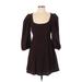 Rebecca Taylor Casual Dress - Mini: Burgundy Solid Dresses - Women's Size 2