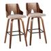 Wade Logan Gracen Swivel Bar & Counter Stool Wood/Upholstered in Brown | 41.25 H x 22 W x 22 D in | Wayfair FBA6466982184D75A4CD476635FB2242