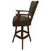 Tobias Designs Classic 30" Solid Wood Bar Stool - Mojave Grey - Black Wood/Upholstered in Brown | 48 H x 21 W x 20 D in | Wayfair