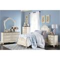 One Allium Way® 4-1_Rici Antique-White Panel Bedroom Set Wood in Brown/White | 5.5 H x 62 W x 61.25 D in | Wayfair 795735927EAA4C1596E6ADC289CE3A20