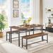 17 Stories Drouin Rectangular 31.5" L x 67" W Dining Set Wood/Metal in Black/Brown | Wayfair E40F9C33194A47E5B0684BD445E5E74C