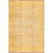 Blue/Yellow 105 x 75 x 0.25 in Area Rug - Isabelline Oriental Handmade Rectangle 6'3" x 8'9" /Wool Area Rug in Light Blue/Brown /Wool | Wayfair