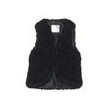 Justice Faux Fur Vest: Black Print Jackets & Outerwear - Kids Girl's Size 8