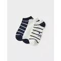 Crew Clothing Womens 3pk Striped Trainer Socks - White Mix, White Mix