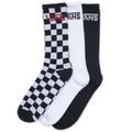 Vans Classic Crew Socks 3 Pack - Assorted Black Checkerboard UK 8.5-12