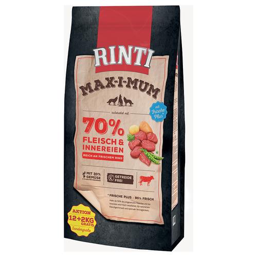 12kg+2kg RINTI Max-i-mum Rind Hundefutter trocken