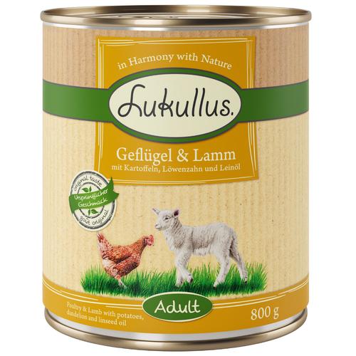 10 € Rabatt sichern! Sparpaket Lukullus Naturkost 24 x 800g Adult Geflügel & Lamm (getreidefrei)